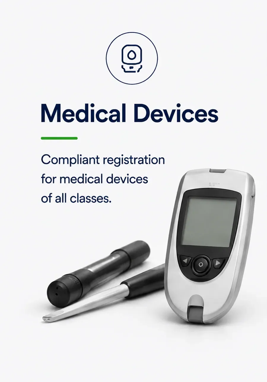 Medical Devices, compliant registration for medical devices of all classes